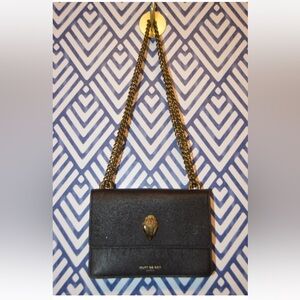 Kurt Geiger Small Black Leather Shoreditch Chain Convertible Crossbody Bag